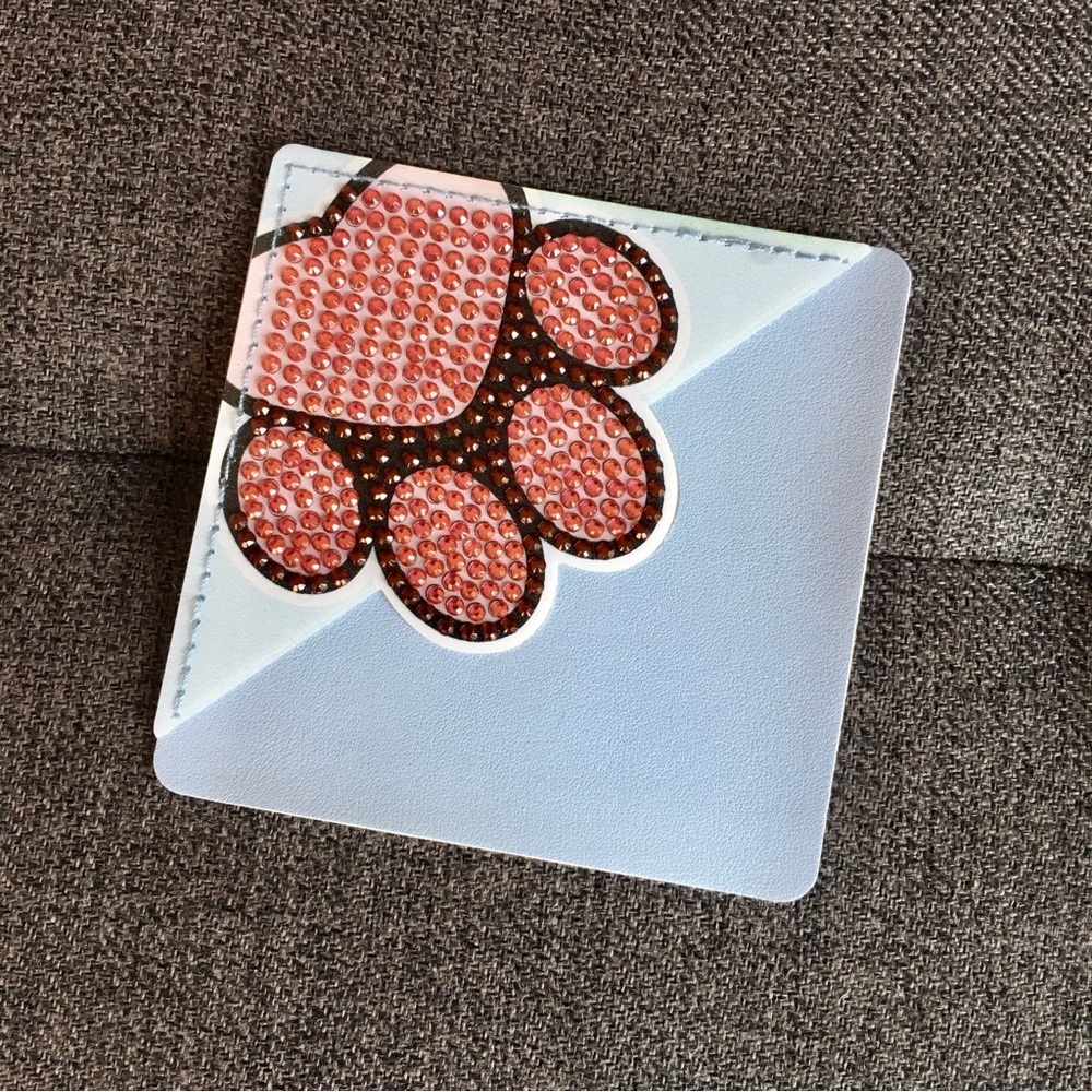 Diamond Art Paw Print Corner Bookmark, Neutral, Sparkly, Bling (PINK/BROWN) - Picture 6 of 17
